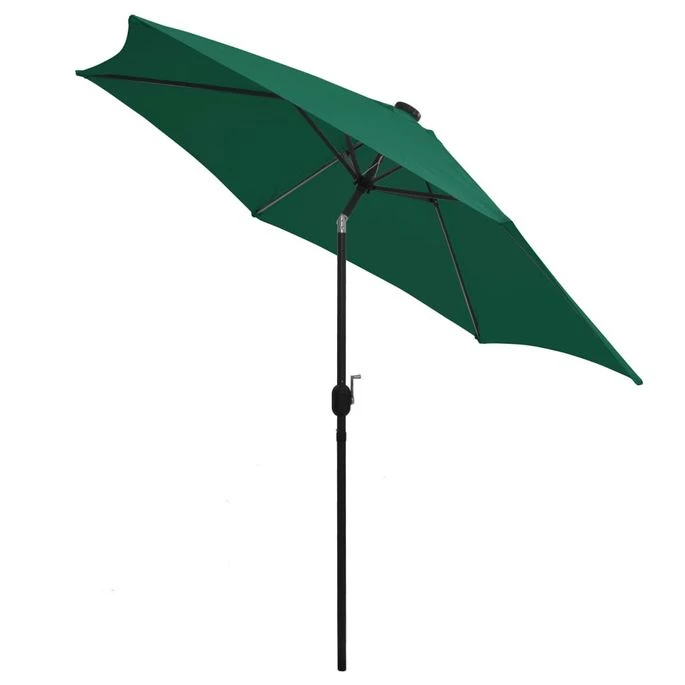 Parasol Avec LED Et Mât En Aluminium 300 Cm Vert 6 Parasol Avec LED Et Mât En Aluminium 300 Cm Vert – Image 4