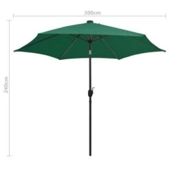 Parasol Avec LED Et Mât En Aluminium 300 Cm Vert 15 Parasol Avec LED Et Mât En Aluminium 300 Cm Vert -Meubles Soldes Boutique parasol avec led et mat en aluminium 300 cm vert 8719883763682 584592