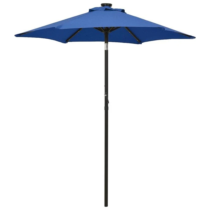Parasol Avec Lumières LED Bleu Azuré 200x211 Cm Aluminium 3 Parasol Avec Lumières LED Bleu Azuré 200x211 Cm Aluminium