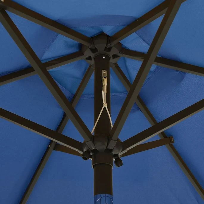 Parasol Avec Lumières LED Bleu Azuré 200x211 Cm Aluminium 4 Parasol Avec Lumières LED Bleu Azuré 200x211 Cm Aluminium – Image 2
