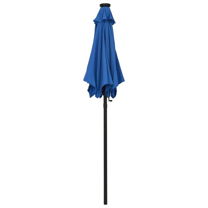 Parasol Avec Lumières LED Bleu Azuré 200x211 Cm Aluminium 7 Parasol Avec Lumières LED Bleu Azuré 200x211 Cm Aluminium – Image 5