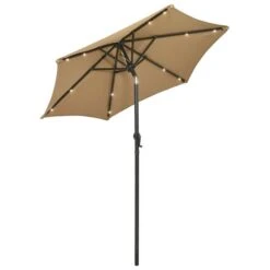 Parasol Avec Lumières LED Taupe 200x211 Cm Aluminium -Meubles Soldes Boutique parasol avec lumieres led taupe 200x211 cm aluminium 3666722354462 944191