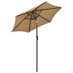 Parasol Avec Lumières LED Taupe 200x211 Cm Aluminium -Meubles Soldes Boutique parasol avec lumieres led taupe 200x211 cm aluminium 3666722354462 944193