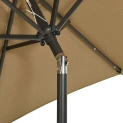 Parasol Avec Lumières LED Taupe 200x211 Cm Aluminium -Meubles Soldes Boutique parasol avec lumieres led taupe 200x211 cm aluminium 3666722354462 944194