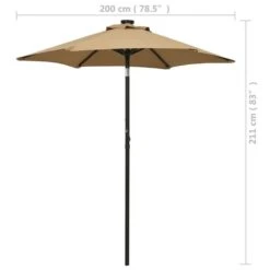 Parasol Avec Lumières LED Taupe 200x211 Cm Aluminium -Meubles Soldes Boutique parasol avec lumieres led taupe 200x211 cm aluminium 3666722354462 944196