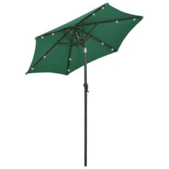 Parasol Avec Lumières LED Vert 200x211 Cm Aluminium -Meubles Soldes Boutique parasol avec lumieres led vert 200x211 cm aluminium 3666722354486 944173