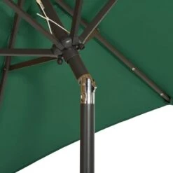 Parasol Avec Lumières LED Vert 200x211 Cm Aluminium -Meubles Soldes Boutique parasol avec lumieres led vert 200x211 cm aluminium 3666722354486 944176