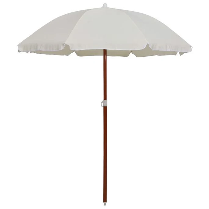 Parasol Avec Mât En Acier 180 Cm Sable 3 Parasol Avec Mât En Acier 180 Cm Sable