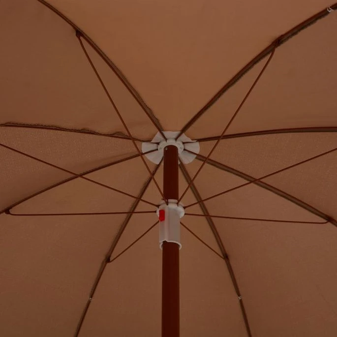Parasol Avec Mât En Acier 180 Cm Taupe 6 Parasol Avec Mât En Acier 180 Cm Taupe – Image 4