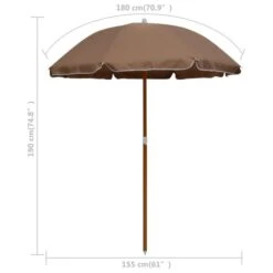 Parasol Avec Mât En Acier 180 Cm Taupe 11 Parasol Avec Mât En Acier 180 Cm Taupe -Meubles Soldes Boutique parasol avec mat en acier 180 cm taupe 3666722322324 983546