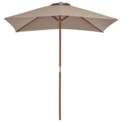 Parasol Avec Mât En Bois 150 X 200 Cm Taupe 12 Parasol Avec Mât En Bois 150 X 200 Cm Taupe -Meubles Soldes Boutique parasol avec mat en bois 150 x 200 cm taupe 3666722326834 978713