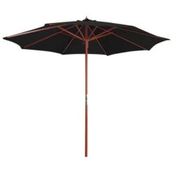 Meubles Soldes Boutique 20 Parasol Avec Mât En Bois 300x258 Cm Noir