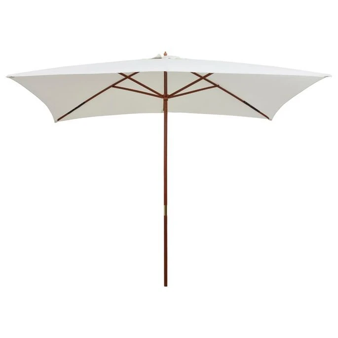 Parasol Avec Poteau En Bois 200 X 300 Cm Blanc Crème 3 Parasol Avec Poteau En Bois 200 X 300 Cm Blanc Crème