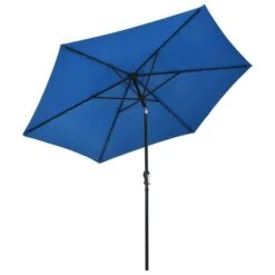 Parasol D'extérieur Avec LED Et Mât En Acier 300 Cm Azuré 14 Parasol D'extérieur Avec LED Et Mât En Acier 300 Cm Azuré -Meubles Soldes Boutique parasol d exterieur avec led et mat en acier 300 cm azure 3666722322782 982897