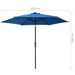 Parasol D'extérieur Avec LED Et Mât En Acier 300 Cm Azuré 19 Parasol D'extérieur Avec LED Et Mât En Acier 300 Cm Azuré -Meubles Soldes Boutique parasol d exterieur avec led et mat en acier 300 cm azure 3666722322782 982902