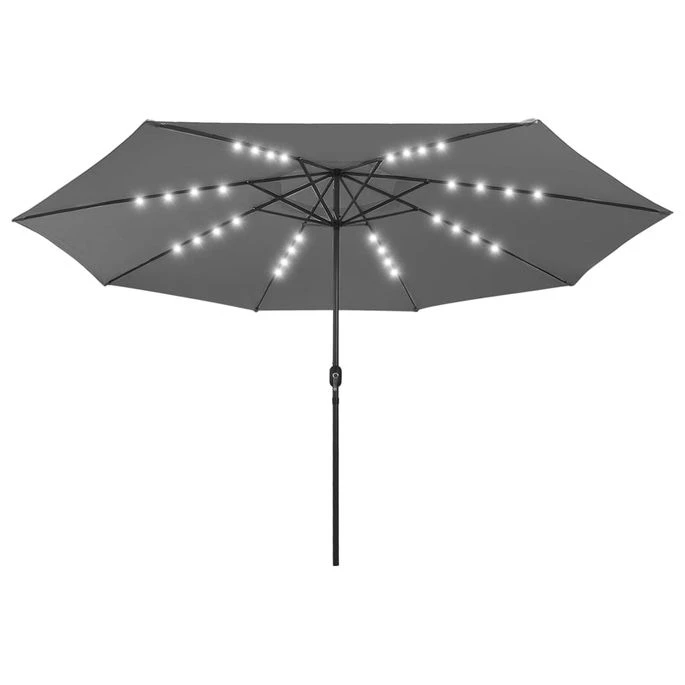Parasol D'extérieur Avec LED Et Mât En Métal 400 Cm Anthracite 3 Parasol D'extérieur Avec LED Et Mât En Métal 400 Cm Anthracite