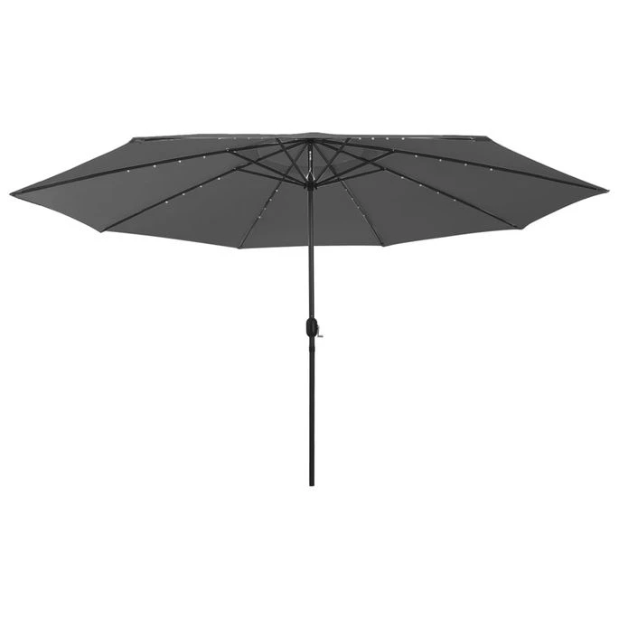 Parasol D'extérieur Avec LED Et Mât En Métal 400 Cm Anthracite 5 Parasol D'extérieur Avec LED Et Mât En Métal 400 Cm Anthracite – Image 3