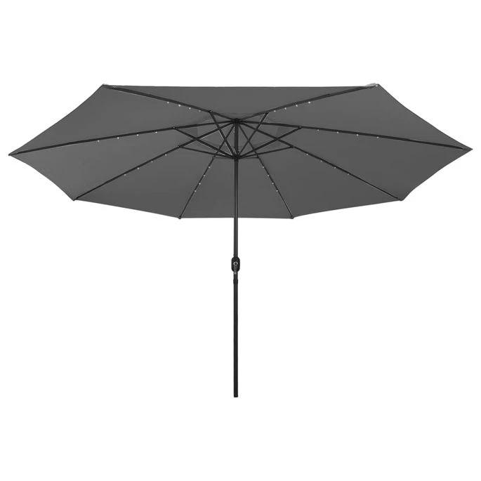 Parasol D'extérieur Avec LED Et Mât En Métal 400 Cm Anthracite 6 Parasol D'extérieur Avec LED Et Mât En Métal 400 Cm Anthracite – Image 4