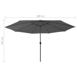Parasol D'extérieur Avec LED Et Mât En Métal 400 Cm Anthracite 15 Parasol D'extérieur Avec LED Et Mât En Métal 400 Cm Anthracite -Meubles Soldes Boutique parasol d exterieur avec led et mat en metal 400 cm anthracite 3666722356183 942569