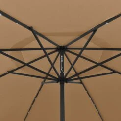 Meubles Soldes Boutique -Meubles Soldes Boutique parasol d exterieur avec led et mat en metal 400 cm taupe 3666722356176 942571