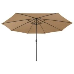 Parasol D'extérieur Avec LED Et Mât En Métal 400 Cm Taupe 12 Parasol D'extérieur Avec LED Et Mât En Métal 400 Cm Taupe -Meubles Soldes Boutique parasol d exterieur avec led et mat en metal 400 cm taupe 3666722356176 942573