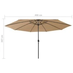 Parasol D'extérieur Avec LED Et Mât En Métal 400 Cm Taupe 15 Parasol D'extérieur Avec LED Et Mât En Métal 400 Cm Taupe -Meubles Soldes Boutique parasol d exterieur avec led et mat en metal 400 cm taupe 3666722356176 942576