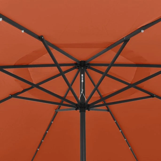 Parasol D'extérieur Avec LED Et Mât En Métal 400 Cm Terre Cuite 4 Parasol D'extérieur Avec LED Et Mât En Métal 400 Cm Terre Cuite – Image 2
