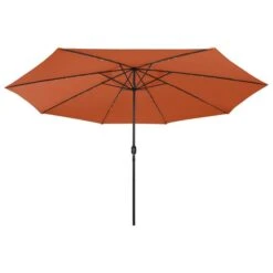 Parasol D'extérieur Avec LED Et Mât En Métal 400 Cm Terre Cuite 12 Parasol D'extérieur Avec LED Et Mât En Métal 400 Cm Terre Cuite -Meubles Soldes Boutique parasol d exterieur avec led et mat en metal 400 cm terre cuite 3666722882811 890101
