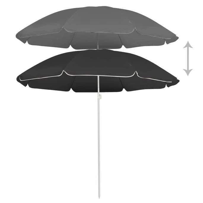 Parasol D'extérieur Avec Mât En Acier Anthracite 180 Cm 5 Parasol D'extérieur Avec Mât En Acier Anthracite 180 Cm – Image 3