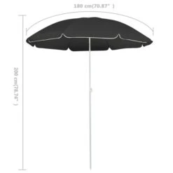 Parasol D'extérieur Avec Mât En Acier Anthracite 180 Cm 11 Parasol D'extérieur Avec Mât En Acier Anthracite 180 Cm -Meubles Soldes Boutique parasol d exterieur avec mat en acier anthracite 180 cm 3666722352208 946828