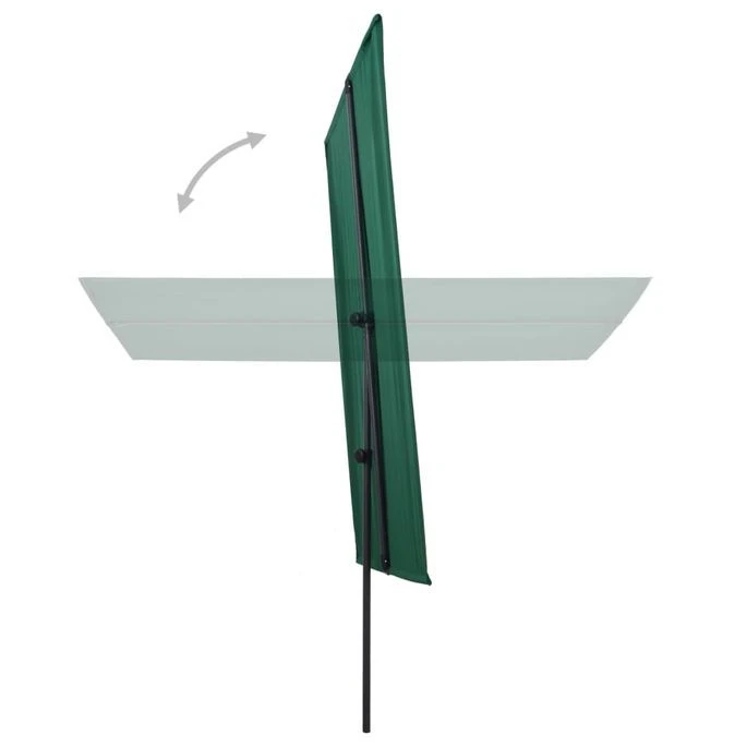 Parasol D'extérieur Avec Mât En Aluminium 180x130 Cm Vert 7 Parasol D'extérieur Avec Mât En Aluminium 180x130 Cm Vert – Image 5