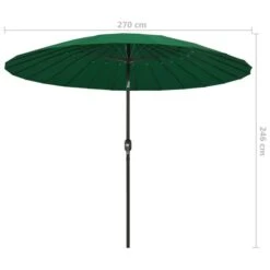 Parasol D'extérieur Avec Mât En Aluminium 270 Cm Vert -Meubles Soldes Boutique parasol d exterieur avec mat en aluminium 270 cm vert 3666722882996 983124