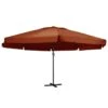 Parasol D'extérieur Avec Mât En Aluminium 600 Cm Terre Cuite -Meubles Soldes Boutique parasol d exterieur avec mat en aluminium 600 cm terre cuite 3666722604932 584519