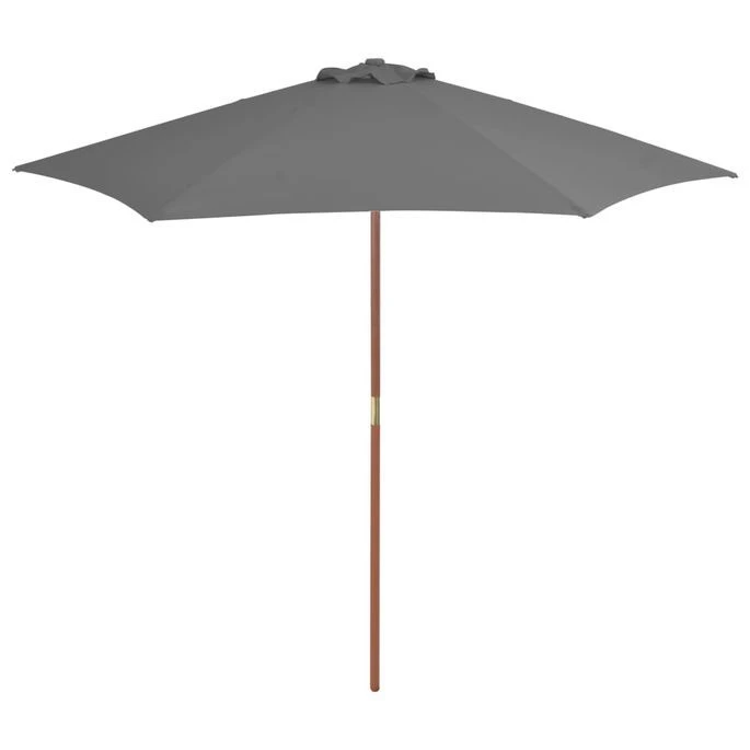 Parasol D'extérieur Avec Mât En Bois 270 Cm Anthracite 3 Parasol D'extérieur Avec Mât En Bois 270 Cm Anthracite