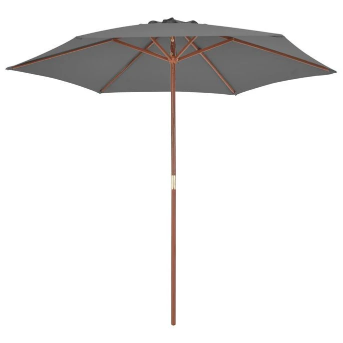Parasol D'extérieur Avec Mât En Bois 270 Cm Anthracite 5 Parasol D'extérieur Avec Mât En Bois 270 Cm Anthracite – Image 3