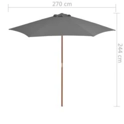 Parasol D'extérieur Avec Mât En Bois 270 Cm Anthracite 13 Parasol D'extérieur Avec Mât En Bois 270 Cm Anthracite -Meubles Soldes Boutique parasol d exterieur avec mat en bois 270 cm anthracite 3666722326940 978629