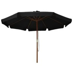 Parasol D'extérieur Avec Mât En Bois 330 Cm Noir 9 Parasol D'extérieur Avec Mât En Bois 330 Cm Noir -Meubles Soldes Boutique parasol d exterieur avec mat en bois 330 cm noir 3666722777810 983048