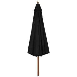 Parasol D'extérieur Avec Mât En Bois 330 Cm Noir 10 Parasol D'extérieur Avec Mât En Bois 330 Cm Noir -Meubles Soldes Boutique parasol d exterieur avec mat en bois 330 cm noir 3666722777810 983049