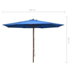 Parasol D'extérieur Avec Mât En Bois 350 Cm Bleu 13 Parasol D'extérieur Avec Mât En Bois 350 Cm Bleu -Meubles Soldes Boutique parasol d exterieur avec mat en bois 350 cm bleu 3666722322768 982914
