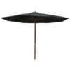 Parasol D'extérieur Avec Mât En Bois 350 Cm Noir 1 Parasol D'extérieur Avec Mât En Bois 350 Cm Noir -Meubles Soldes Boutique parasol d exterieur avec mat en bois 350 cm noir 3666722322775 982903