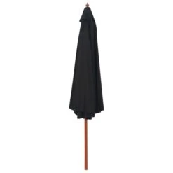 Parasol D'extérieur Avec Mât En Bois 350 Cm Noir 10 Parasol D'extérieur Avec Mât En Bois 350 Cm Noir -Meubles Soldes Boutique parasol d exterieur avec mat en bois 350 cm noir 3666722322775 982905