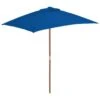 Parasol D'extérieur Avec Mât En Bois Bleu 150x200 Cm 1 Parasol D'extérieur Avec Mât En Bois Bleu 150x200 Cm -Meubles Soldes Boutique parasol d exterieur avec mat en bois bleu 150x200 cm 3666722353366 945811