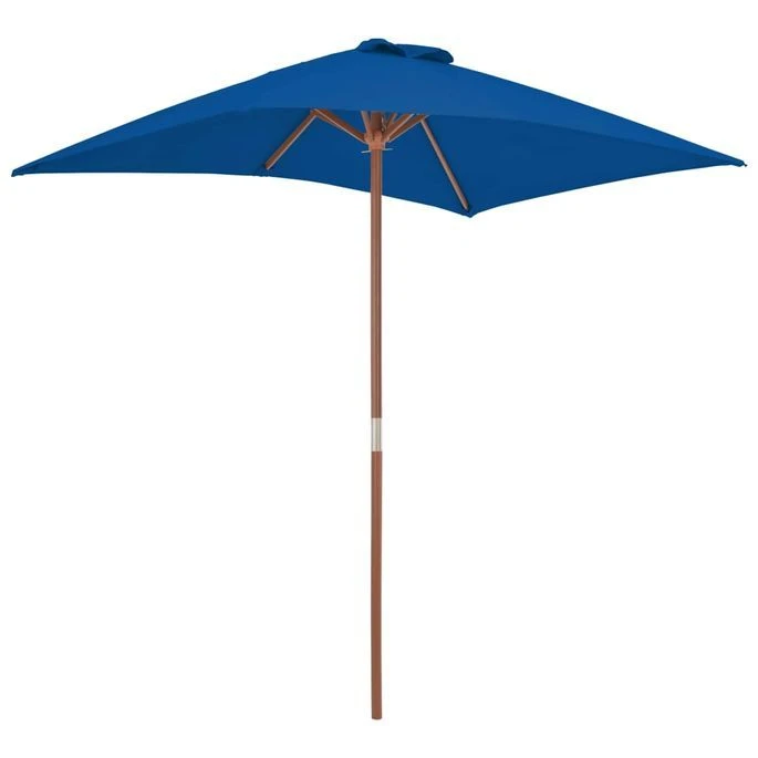 Parasol D'extérieur Avec Mât En Bois Bleu 150x200 Cm 5 Parasol D'extérieur Avec Mât En Bois Bleu 150x200 Cm – Image 3