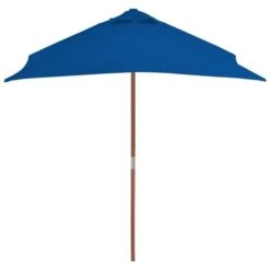 Parasol D'extérieur Avec Mât En Bois Bleu 150x200 Cm 12 Parasol D'extérieur Avec Mât En Bois Bleu 150x200 Cm -Meubles Soldes Boutique parasol d exterieur avec mat en bois bleu 150x200 cm 3666722353366 945814