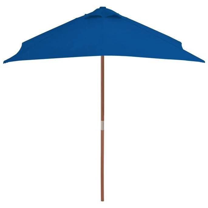 Parasol D'extérieur Avec Mât En Bois Bleu 150x200 Cm 6 Parasol D'extérieur Avec Mât En Bois Bleu 150x200 Cm – Image 4