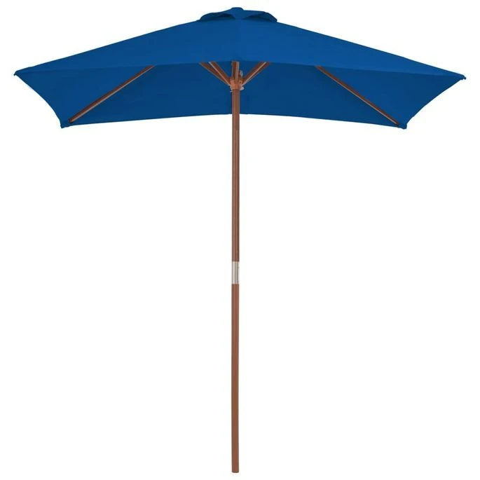 Parasol D'extérieur Avec Mât En Bois Bleu 150x200 Cm 7 Parasol D'extérieur Avec Mât En Bois Bleu 150x200 Cm – Image 5