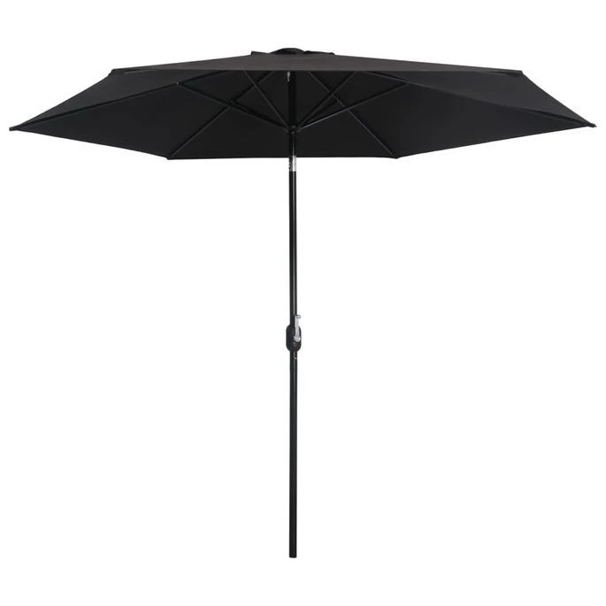 Parasol D'extérieur Avec Poteau En Métal 300 Cm Noir 3 Parasol D'extérieur Avec Poteau En Métal 300 Cm Noir