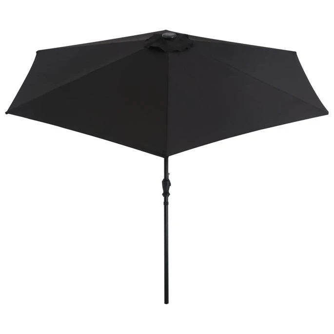 Parasol D'extérieur Avec Poteau En Métal 300 Cm Noir 5 Parasol D'extérieur Avec Poteau En Métal 300 Cm Noir – Image 3