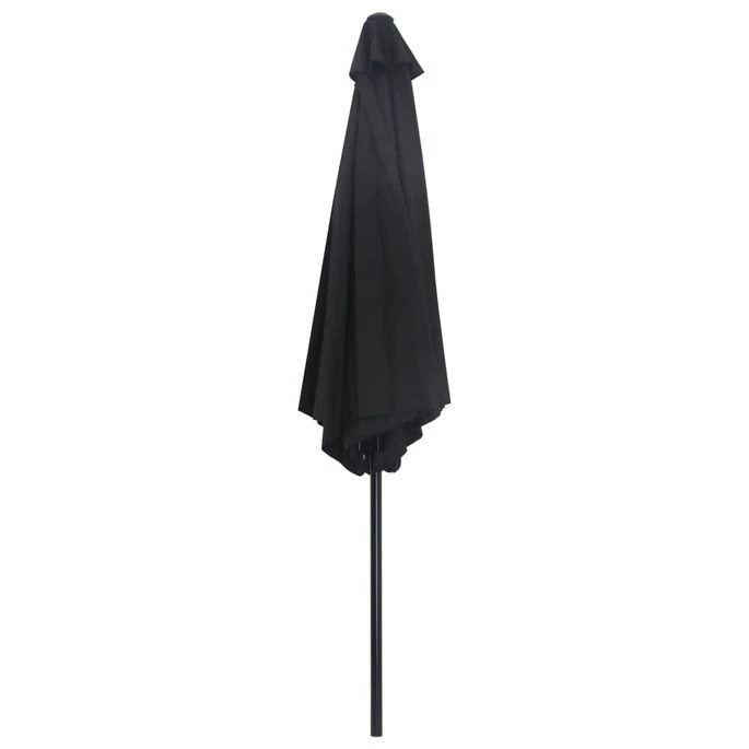 Parasol D'extérieur Avec Poteau En Métal 300 Cm Noir 6 Parasol D'extérieur Avec Poteau En Métal 300 Cm Noir – Image 4