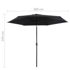 Parasol D'extérieur Avec Poteau En Métal 300 Cm Noir 15 Parasol D'extérieur Avec Poteau En Métal 300 Cm Noir -Meubles Soldes Boutique parasol d exterieur avec poteau en metal 300 cm noir 3666722322843 982838